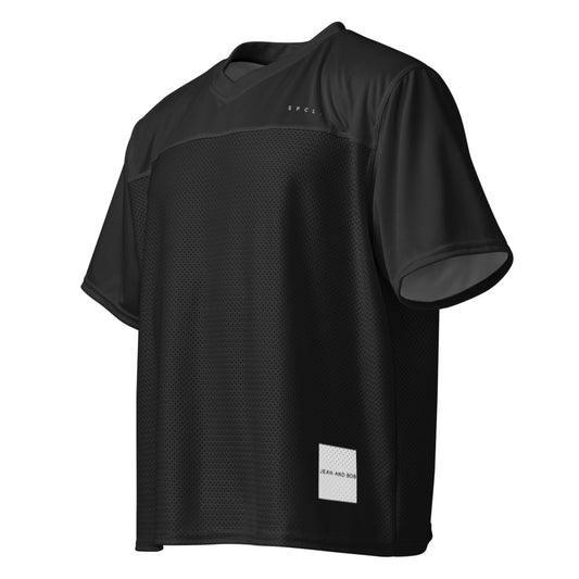 S P C L . Boxy football jersey BLACK