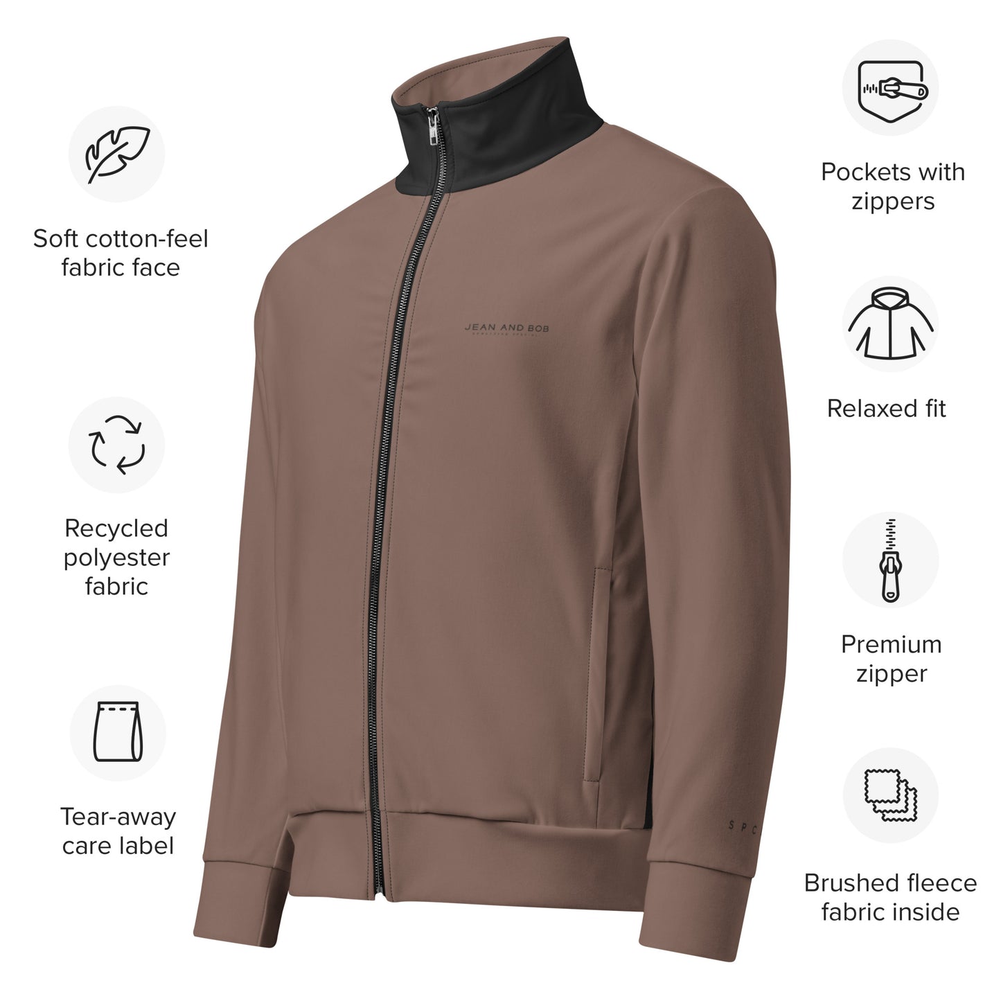 S P C L . Unisex track jacket BROWN/BLACK NEW