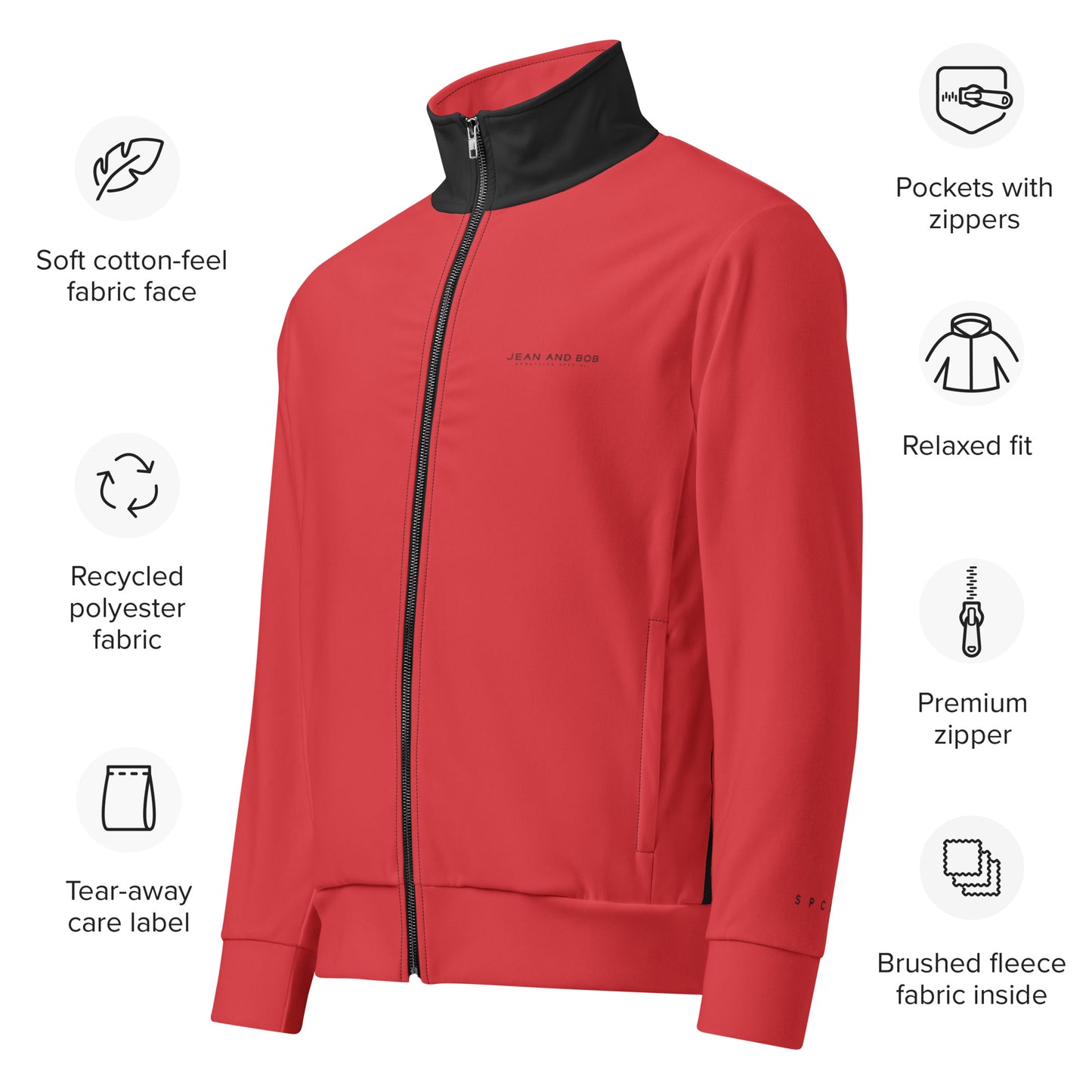 S P C L . Unisex track jacket RED/BLACK NEW