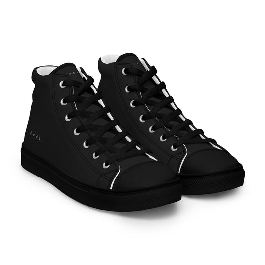 S P C L . Men’s high-top canvas shoes BLACK/WHITE/BLACK