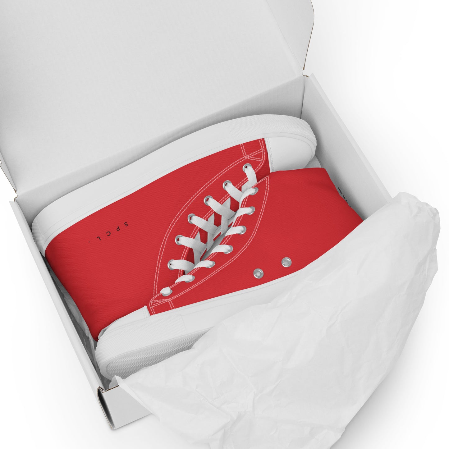 S P C L . Men’s high-top canvas shoes RED/BLACK/WHITE
