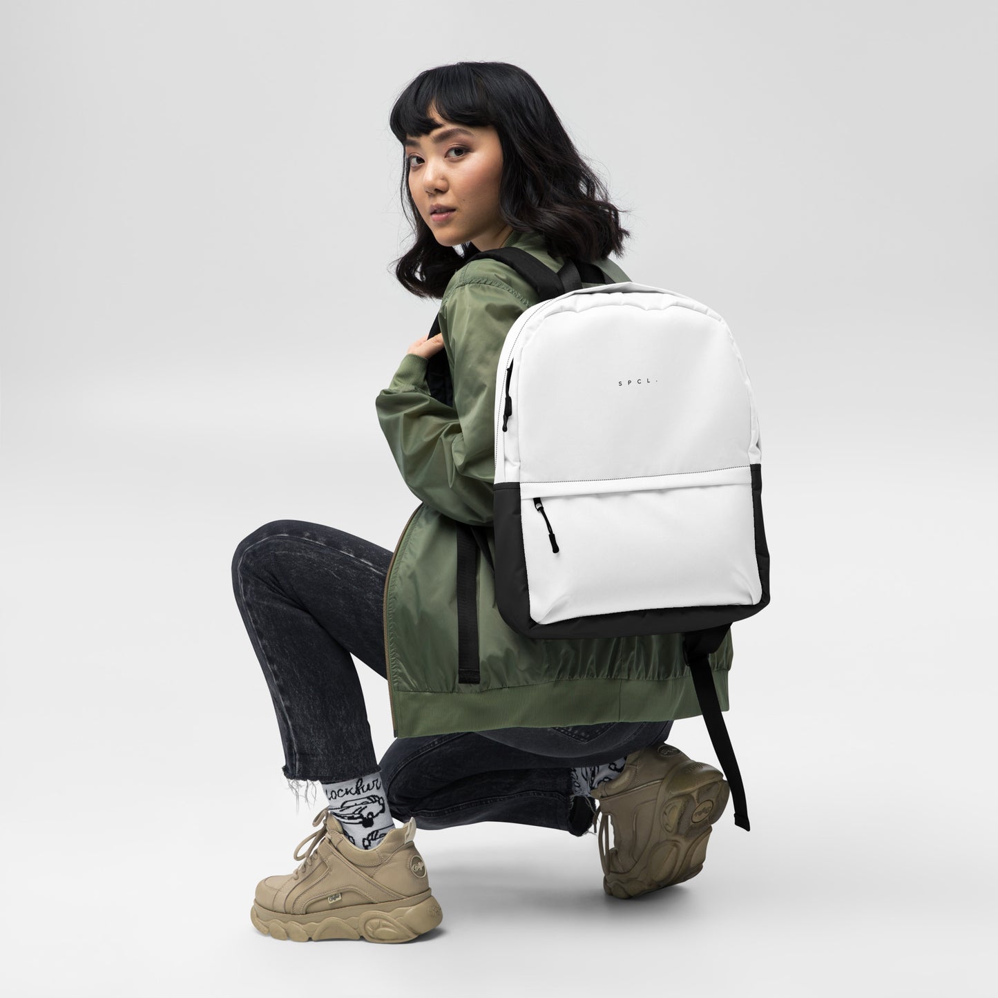 S P C L . Backpack WHITE/BLACK