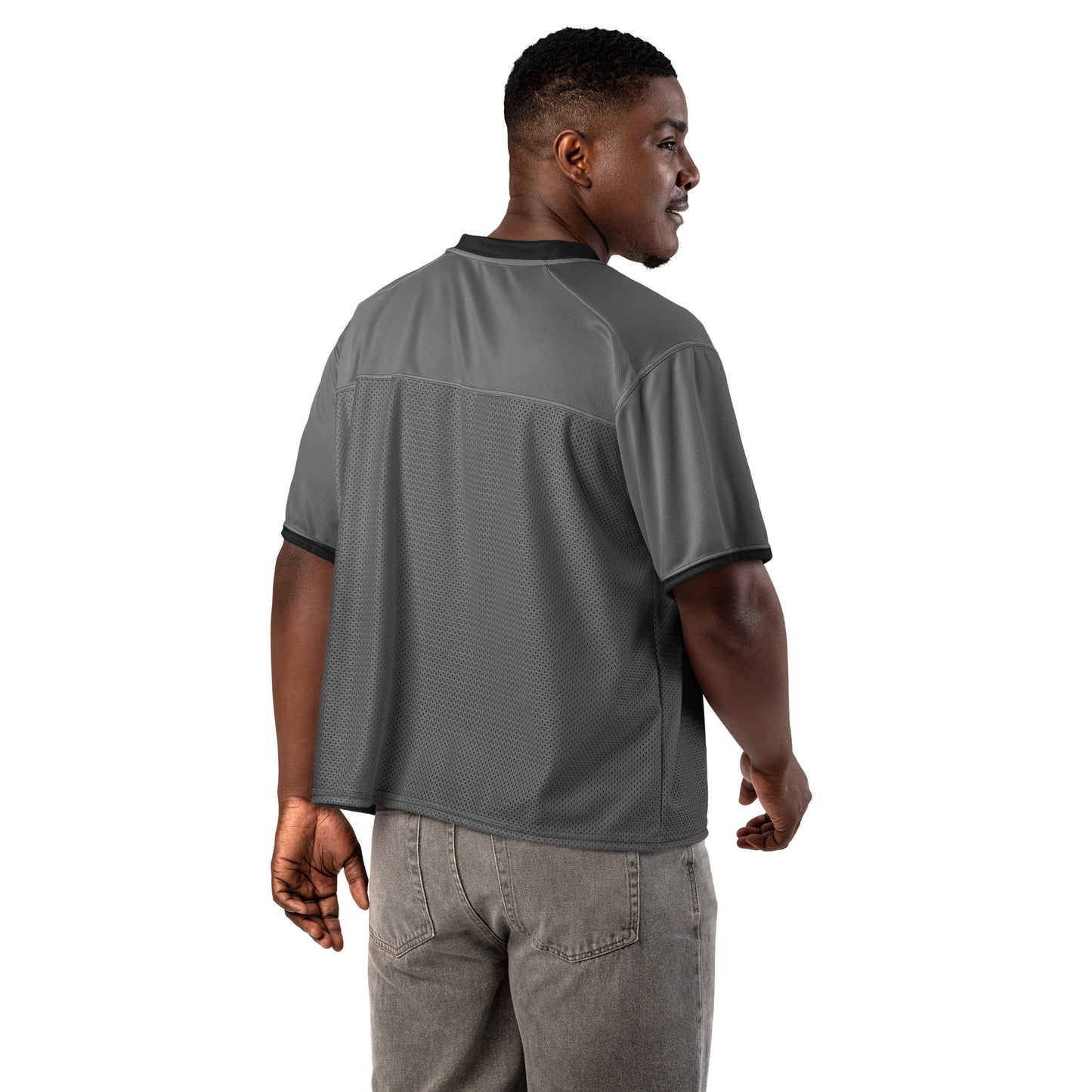 S P C L . Boxy football jersey GREY/BLACK