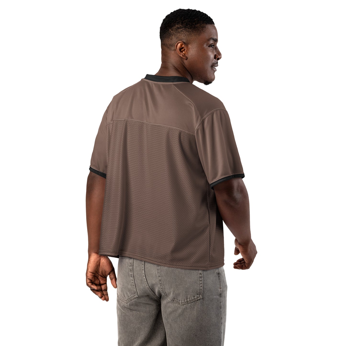 S P C L . Boxy football jersey BROWN/BLACK