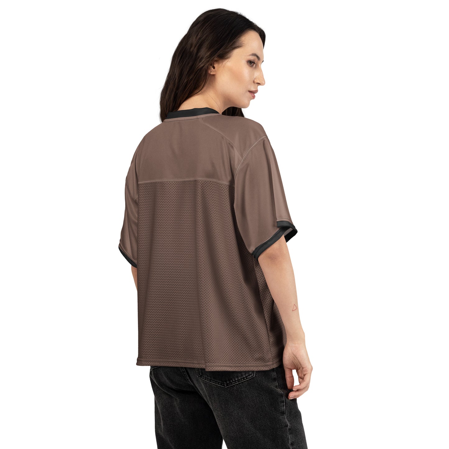 S P C L . Boxy football jersey BROWN/BLACK