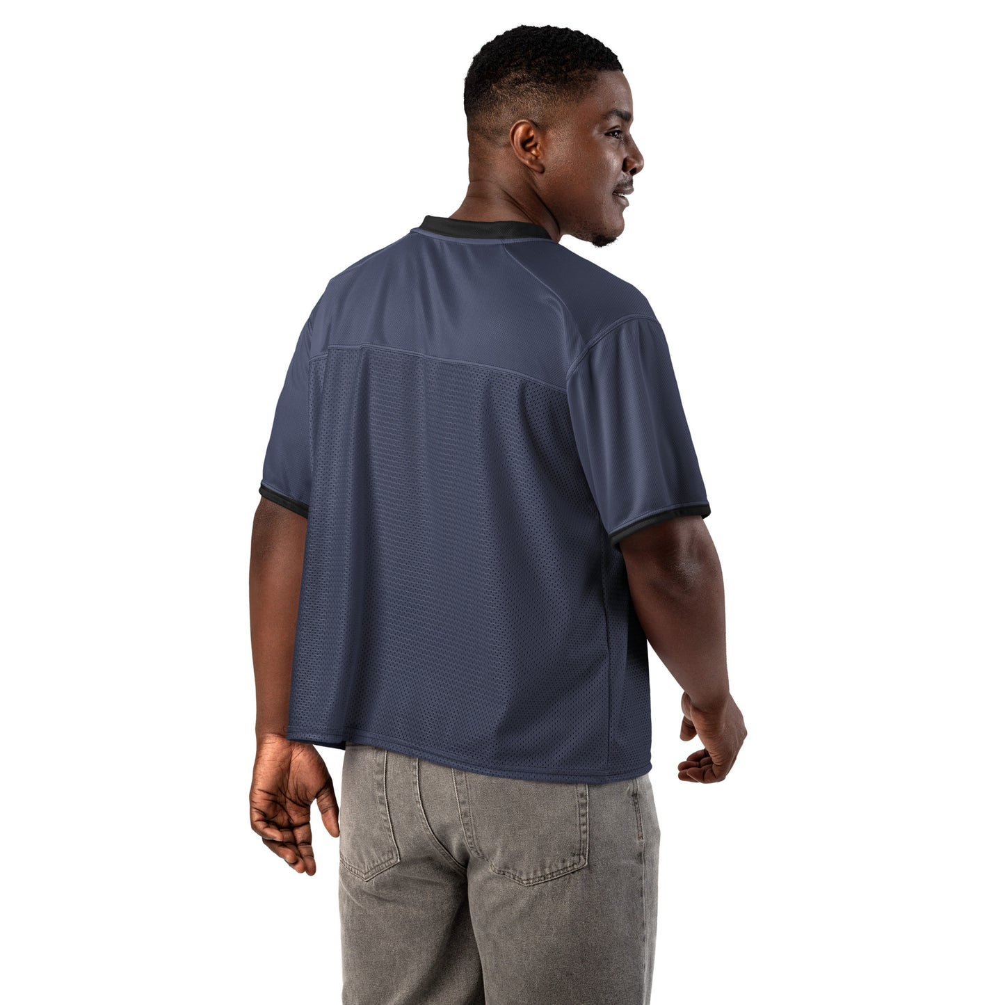 S P C L . Boxy football jersey BLUE/BLACK