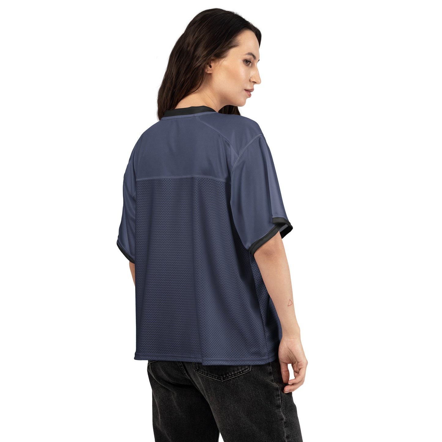 S P C L . Boxy football jersey BLUE/BLACK