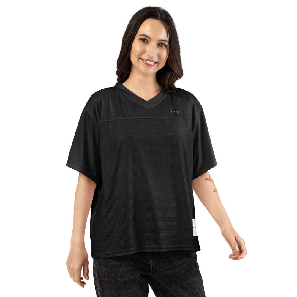 S P C L . Boxy football jersey BLACK