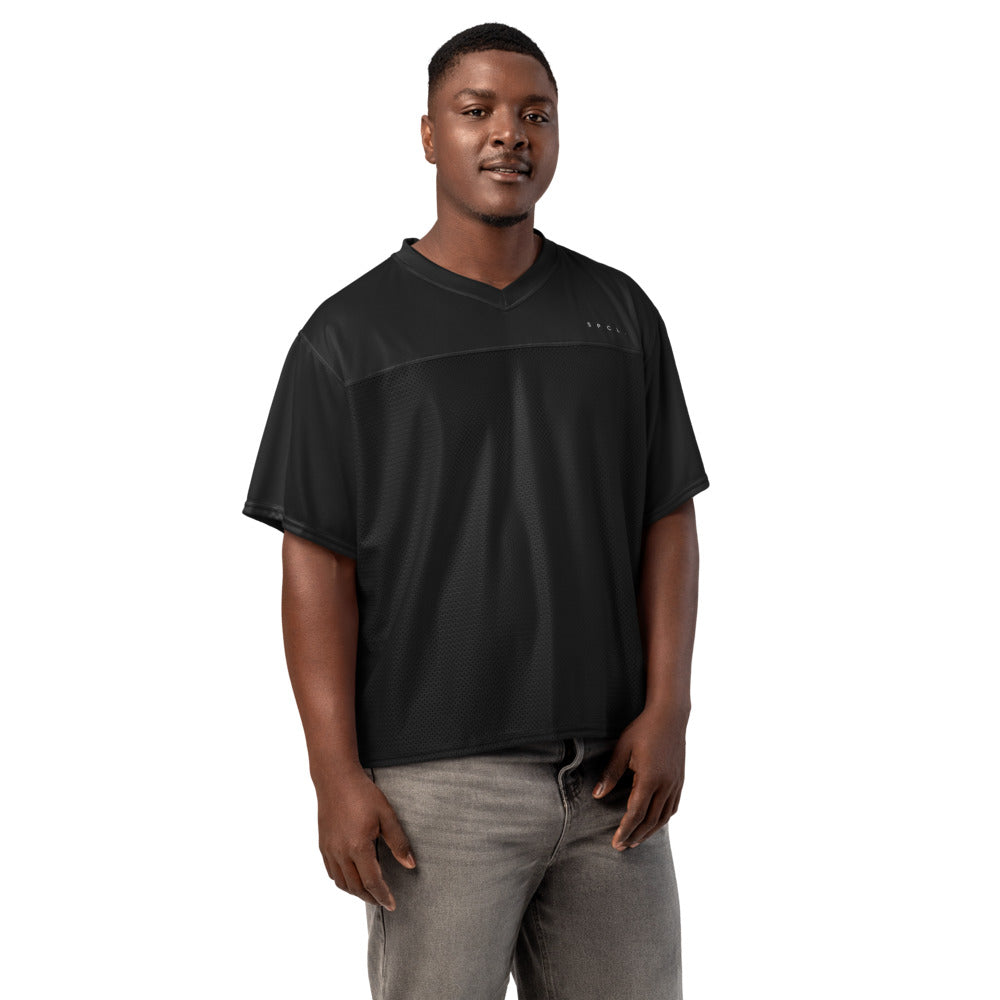 S P C L . Boxy football jersey BLACK