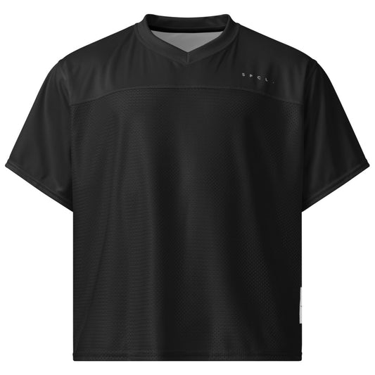 S P C L . Boxy football jersey BLACK