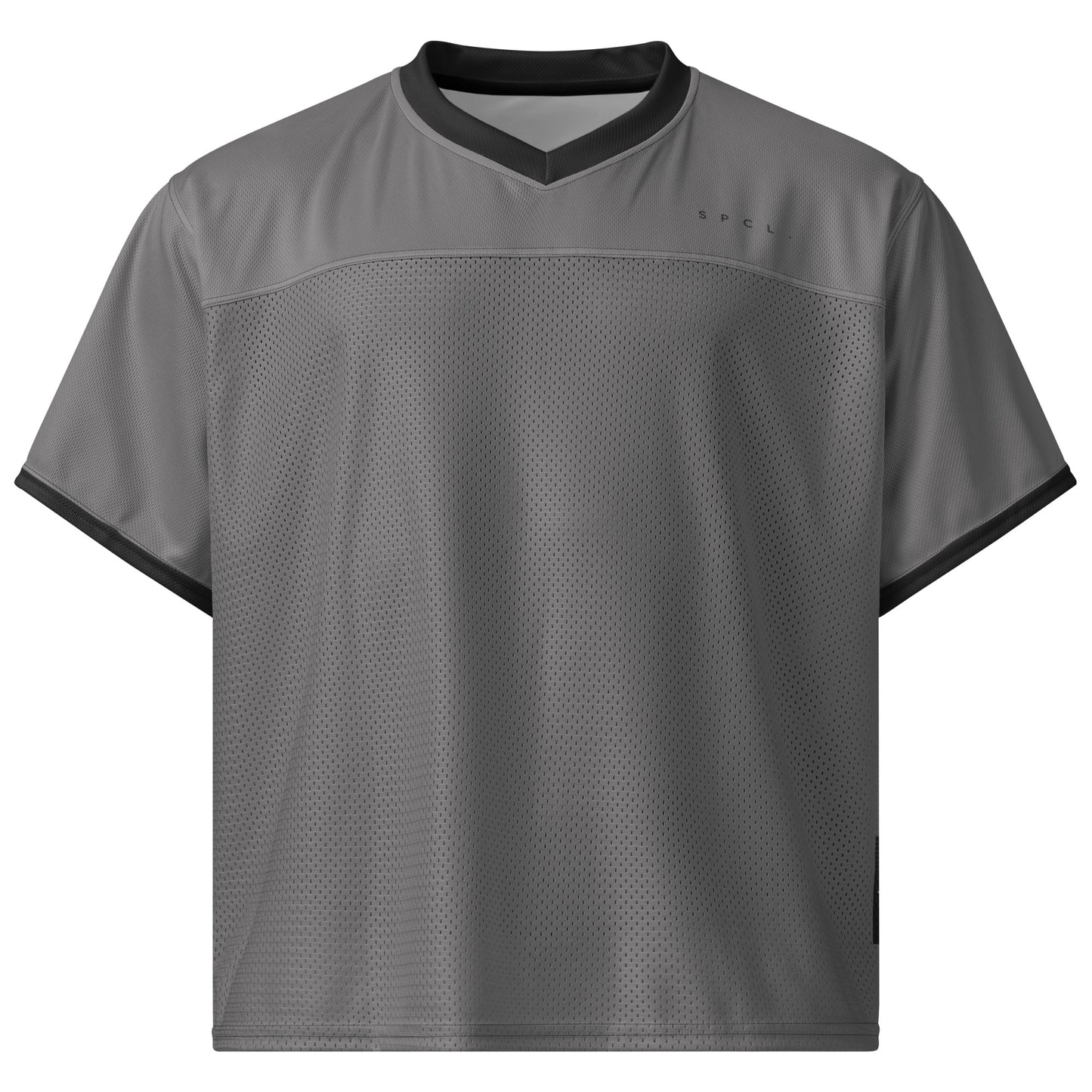S P C L . Boxy football jersey GREY/BLACK