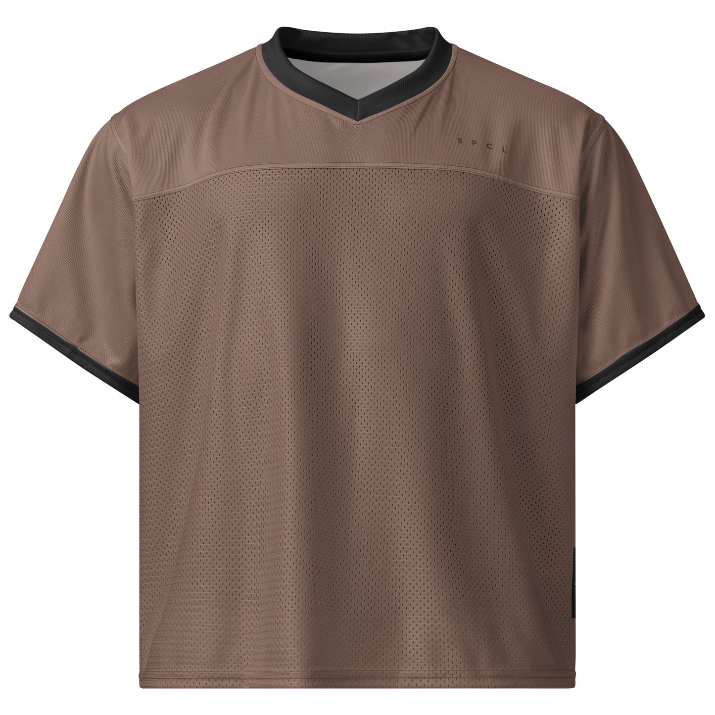 S P C L . Boxy football jersey BROWN/BLACK