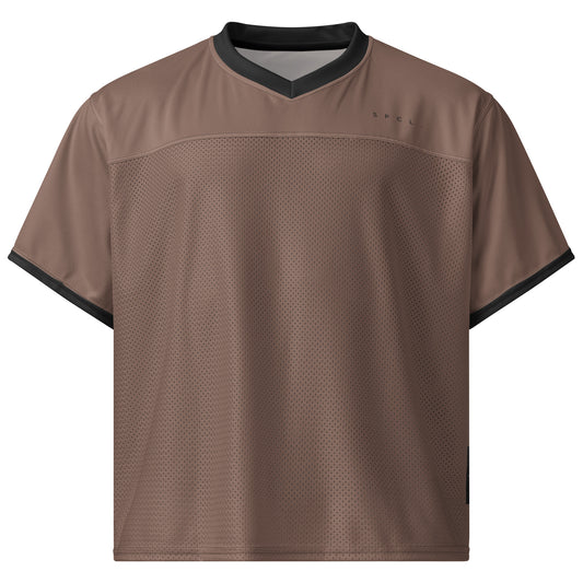 S P C L . Boxy football jersey BROWN/BLACK