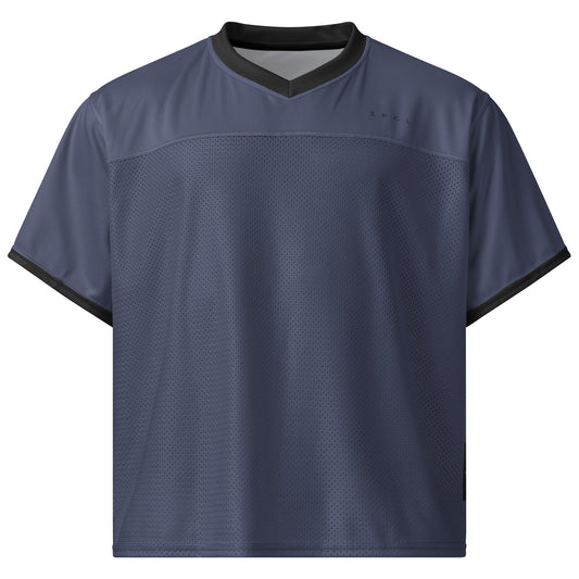 S P C L . Boxy football jersey BLUE/BLACK