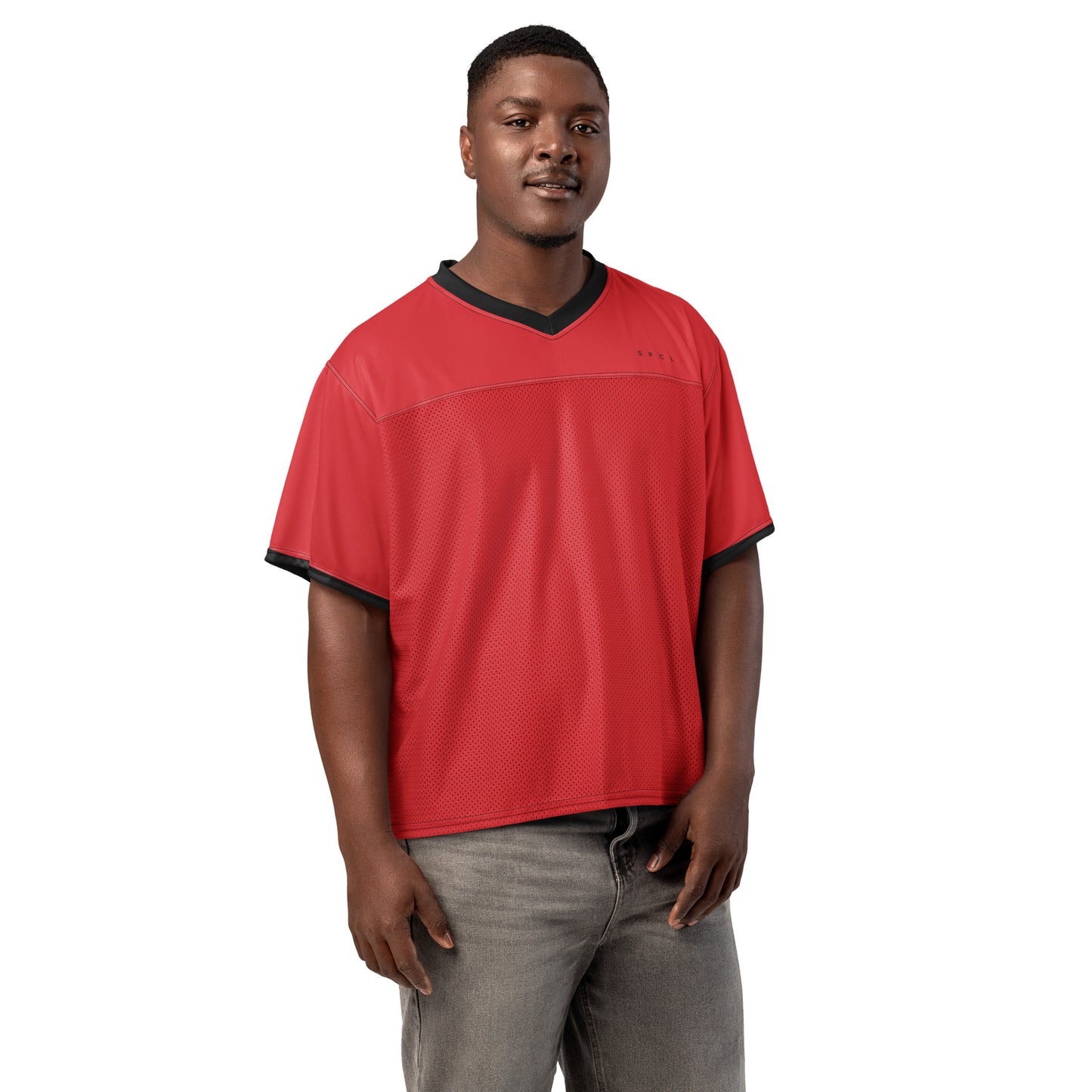 S P C L . Boxy football jersey RED/BLACK