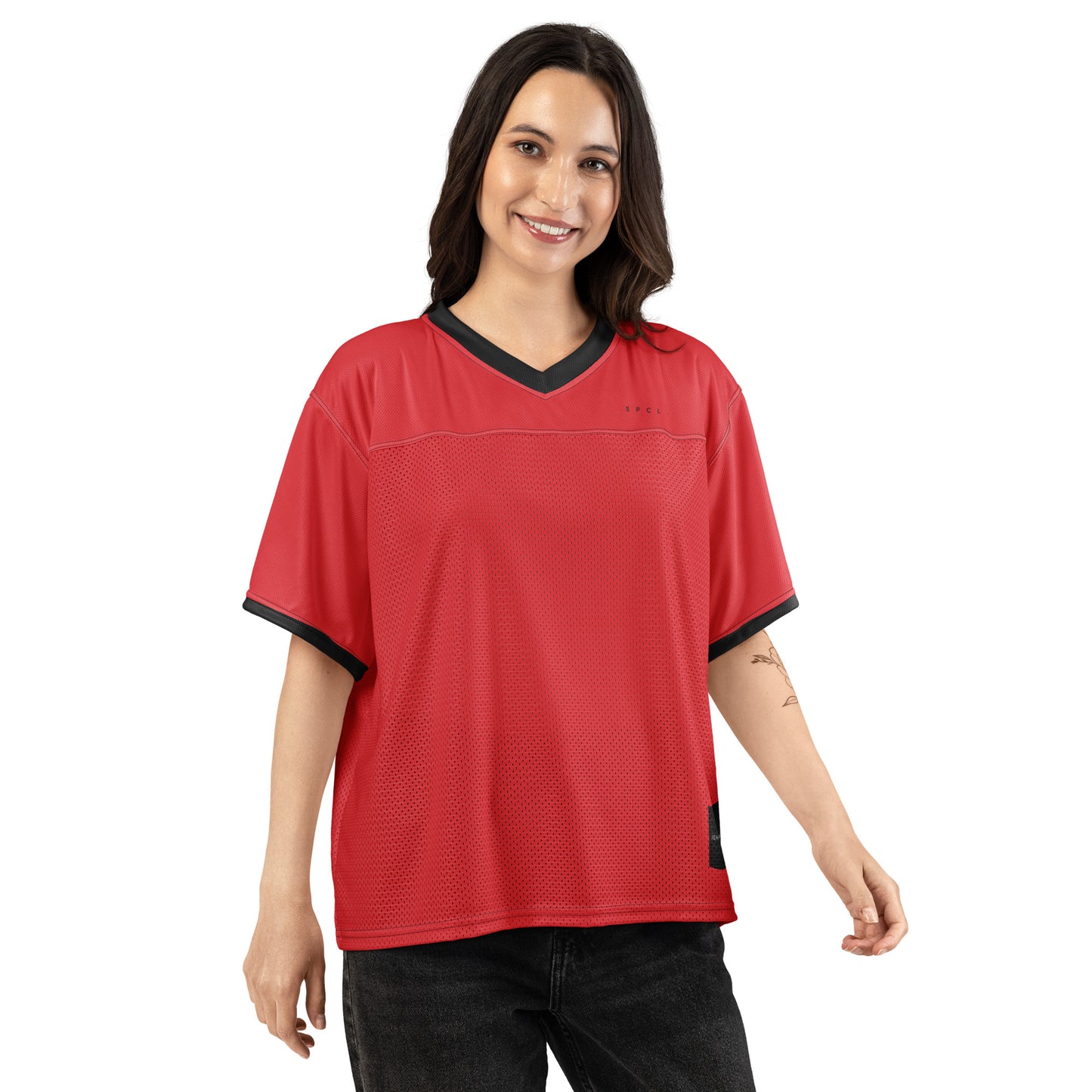 S P C L . Boxy football jersey RED/BLACK