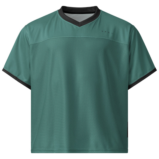 S P C L . Boxy football jersey GREEN/BLACK