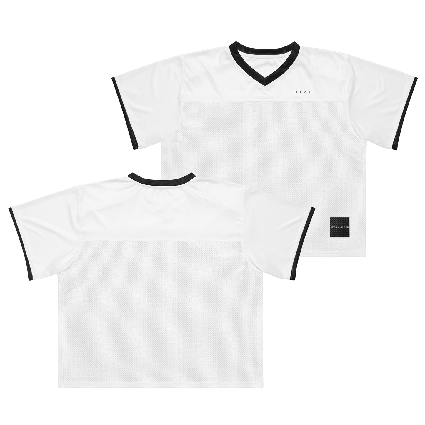 S P C L . Boxy football jersey WHITE/BLACK