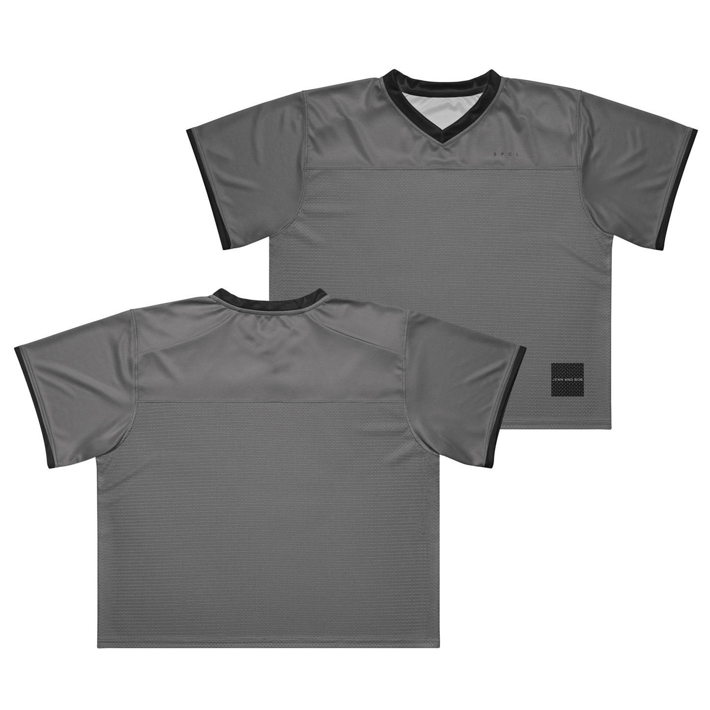 S P C L . Boxy football jersey GREY/BLACK
