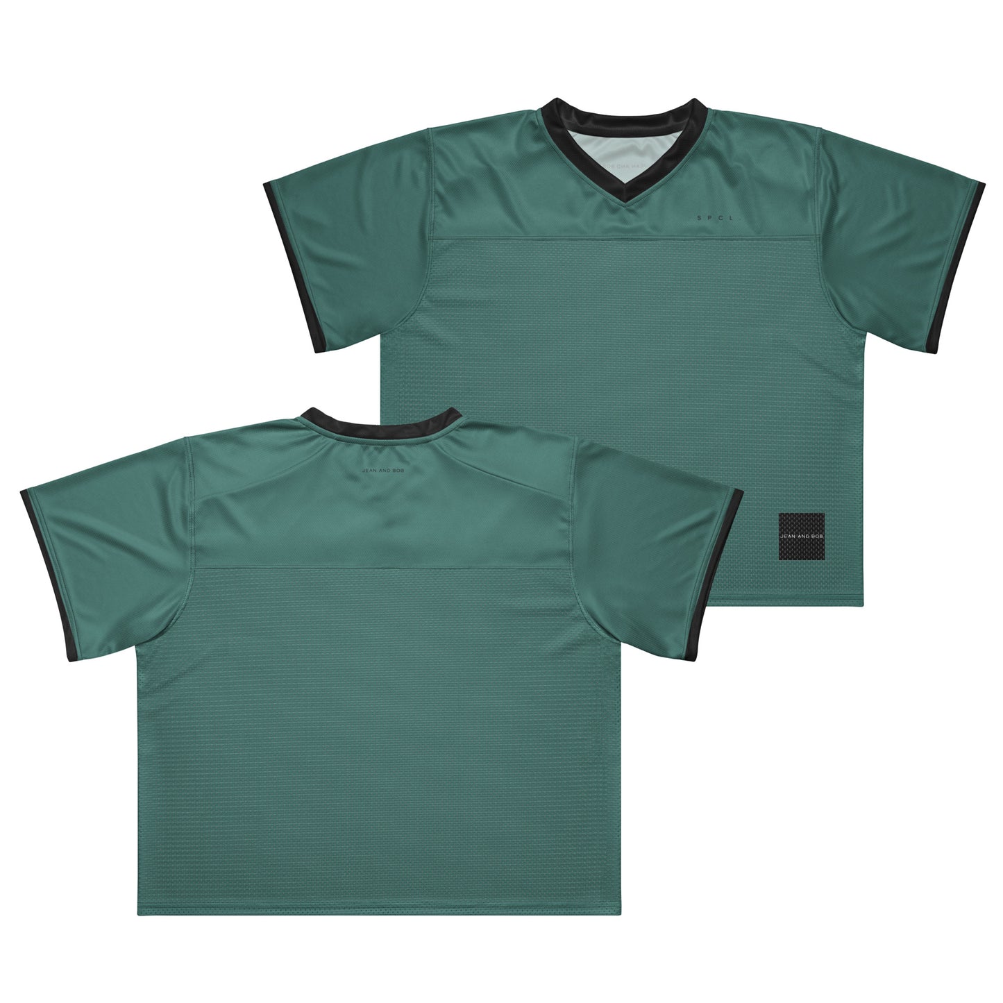 S P C L . Boxy football jersey GREEN/BLACK