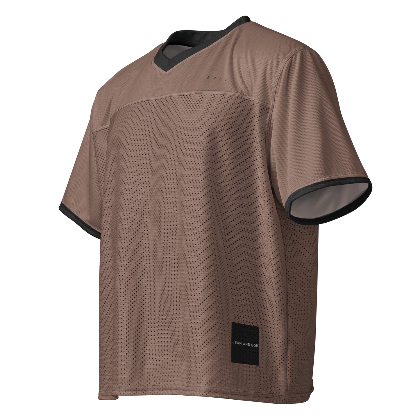 S P C L . Boxy football jersey BROWN/BLACK