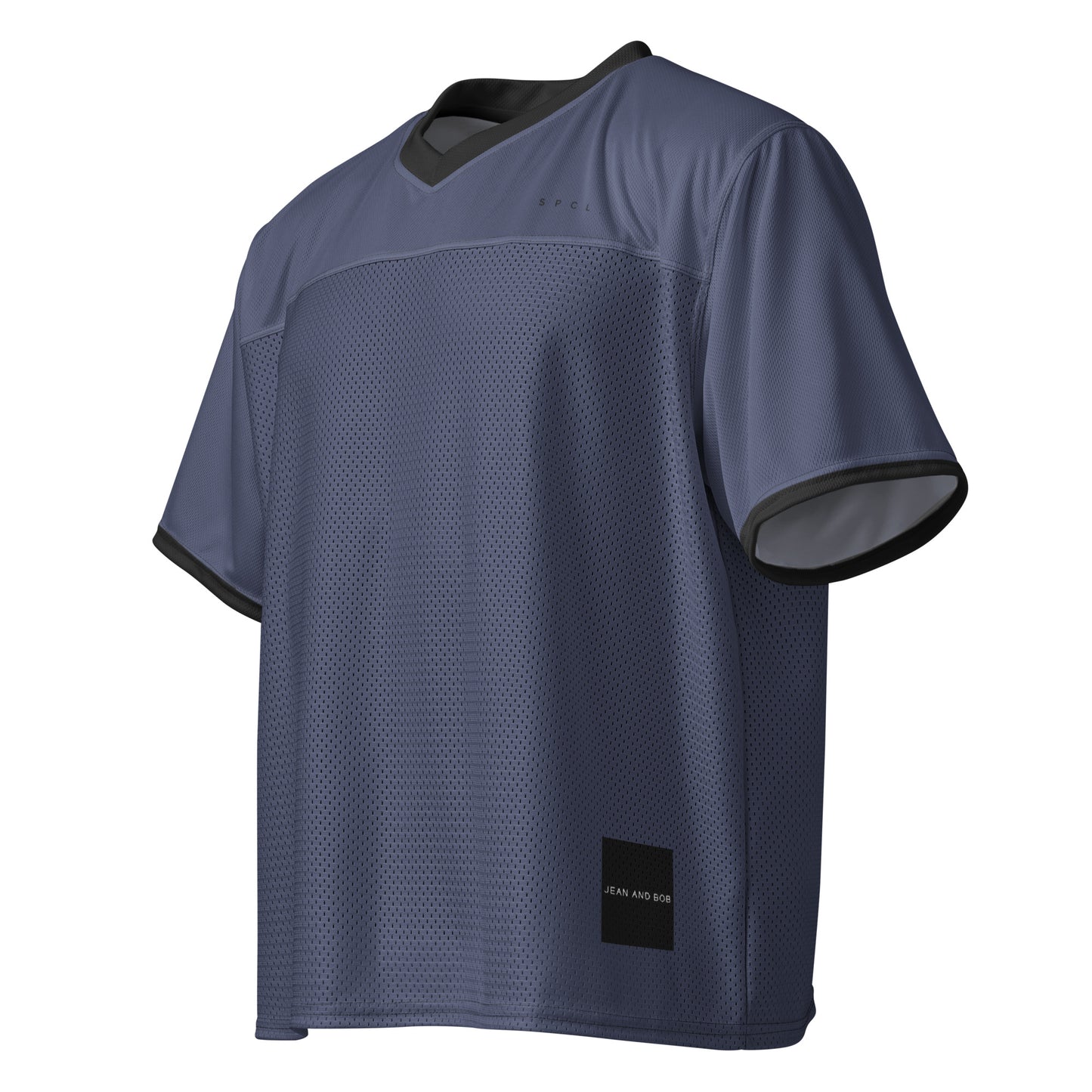 S P C L . Boxy football jersey BLUE/BLACK