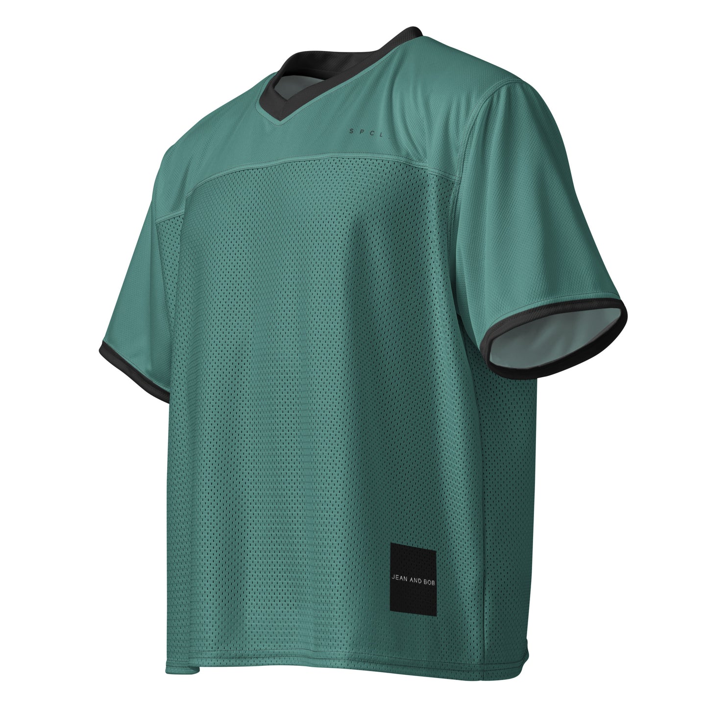 S P C L . Boxy football jersey GREEN/BLACK