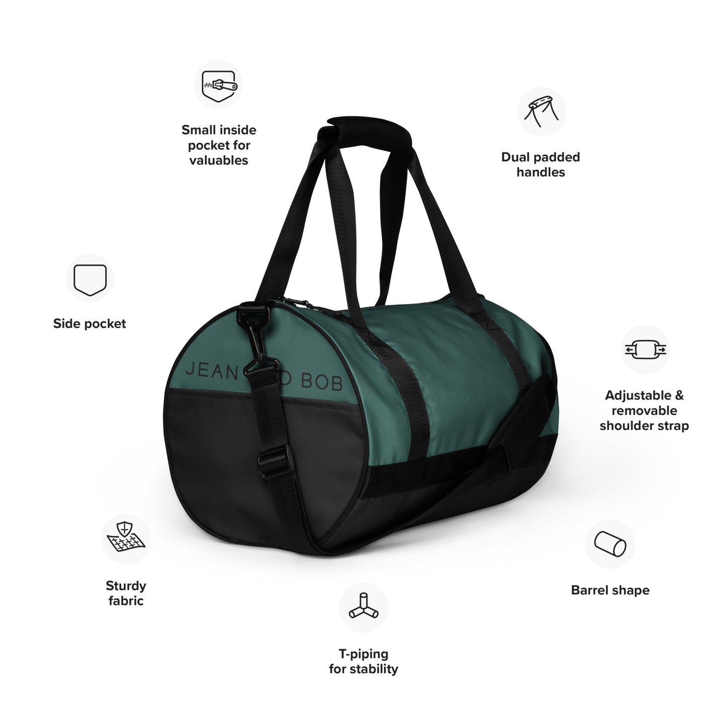 JEAN AND BOB Gym bag GREEN/BLACK