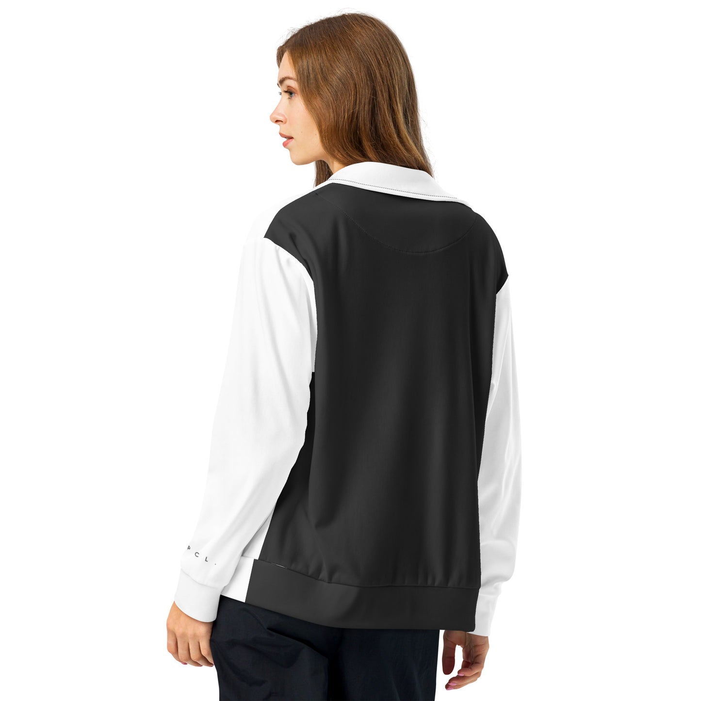 S P C L . Unisex track jacket WHITE/BLACK