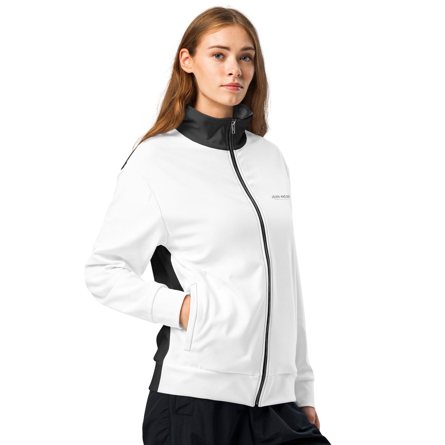 S P C L . Unisex track jacket WHITE/BLACK