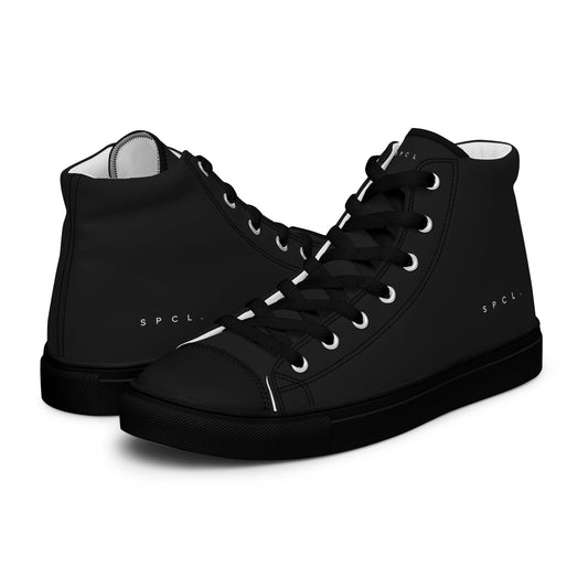 S P C L . Men’s high-top canvas shoes BLACK/WHITE/BLACK