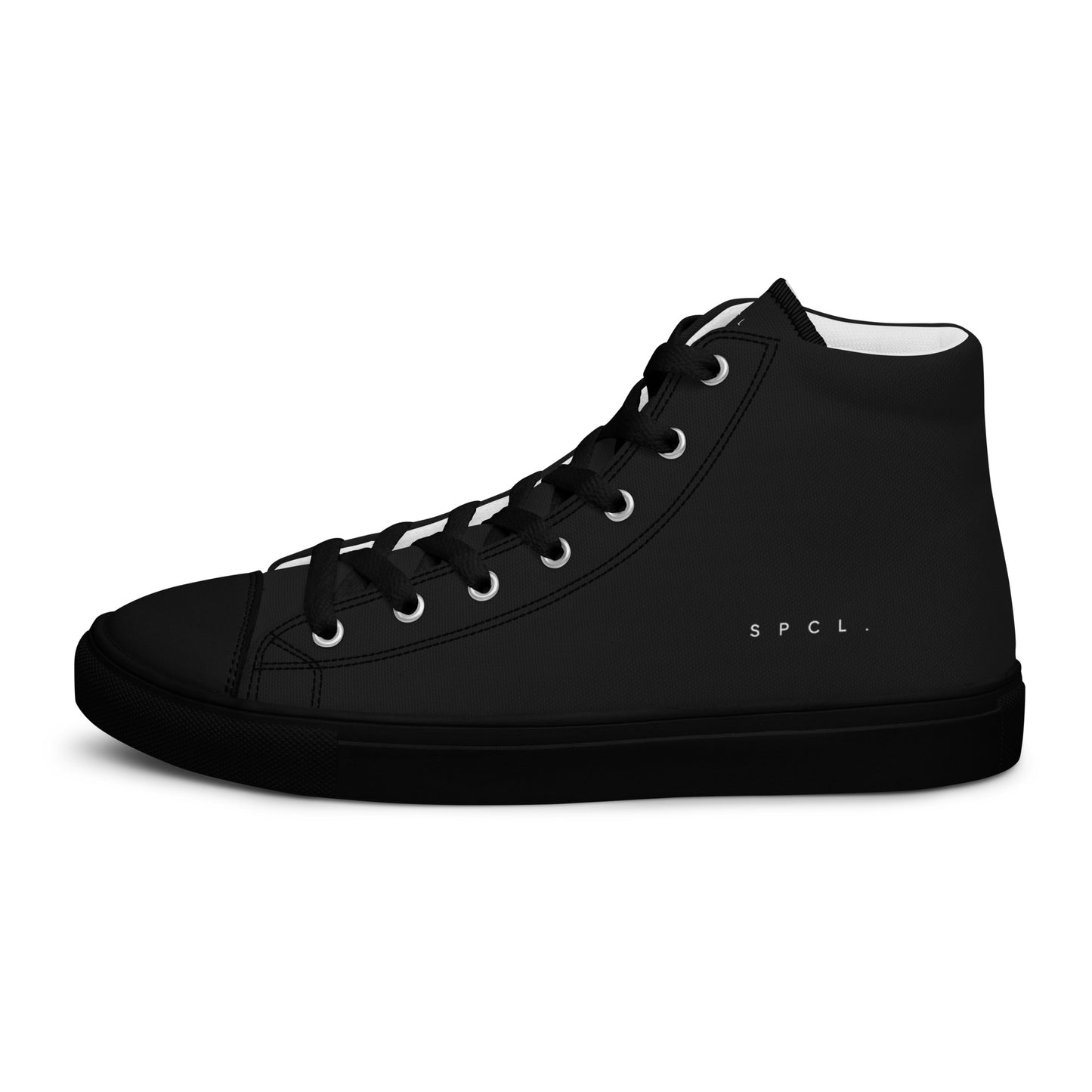 S P C L . Men’s high-top canvas shoes BLACK/WHITE/BLACK