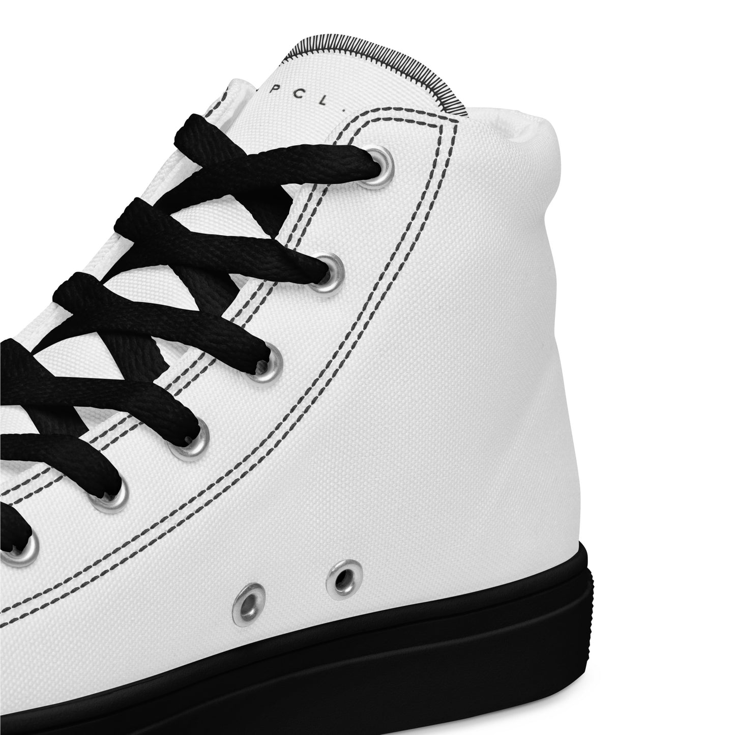 S P C L . Men’s high-top canvas shoes WHITE/RED/BLACK