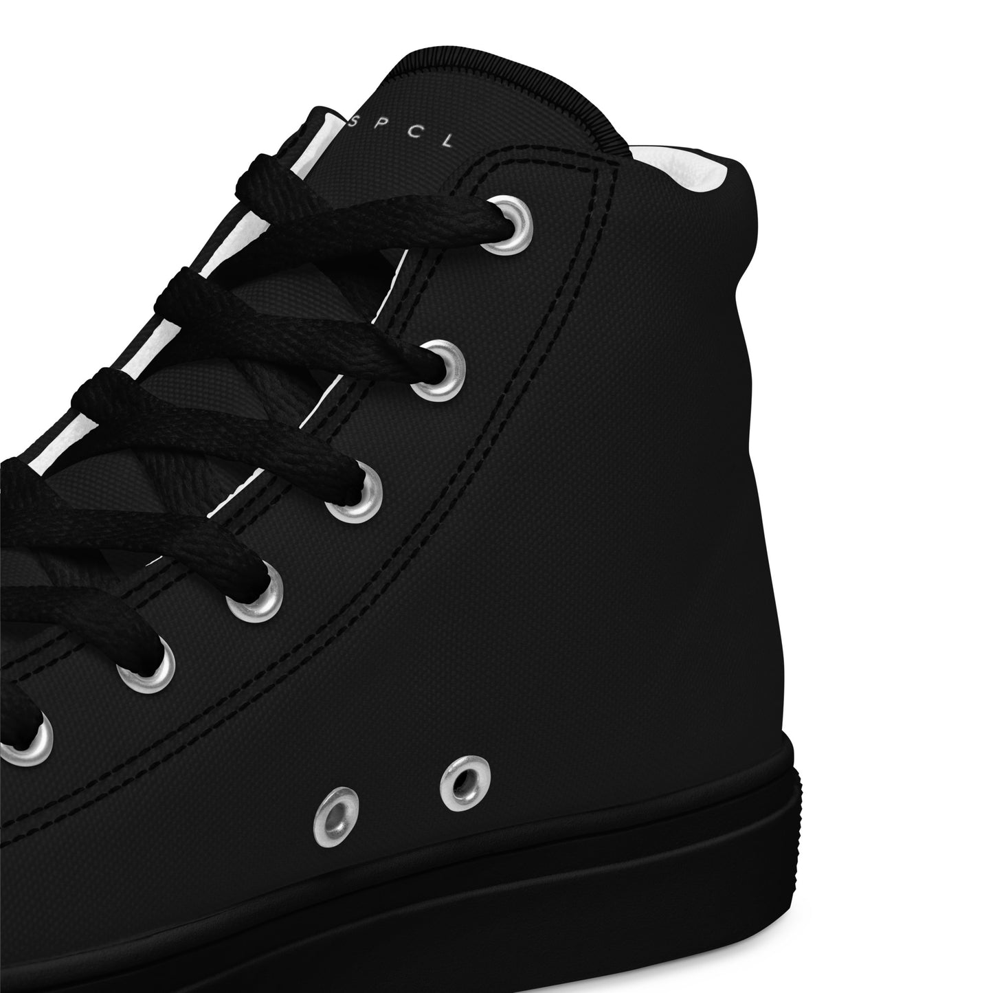 S P C L . Men’s high-top canvas shoes BLACK/WHITE/BLACK