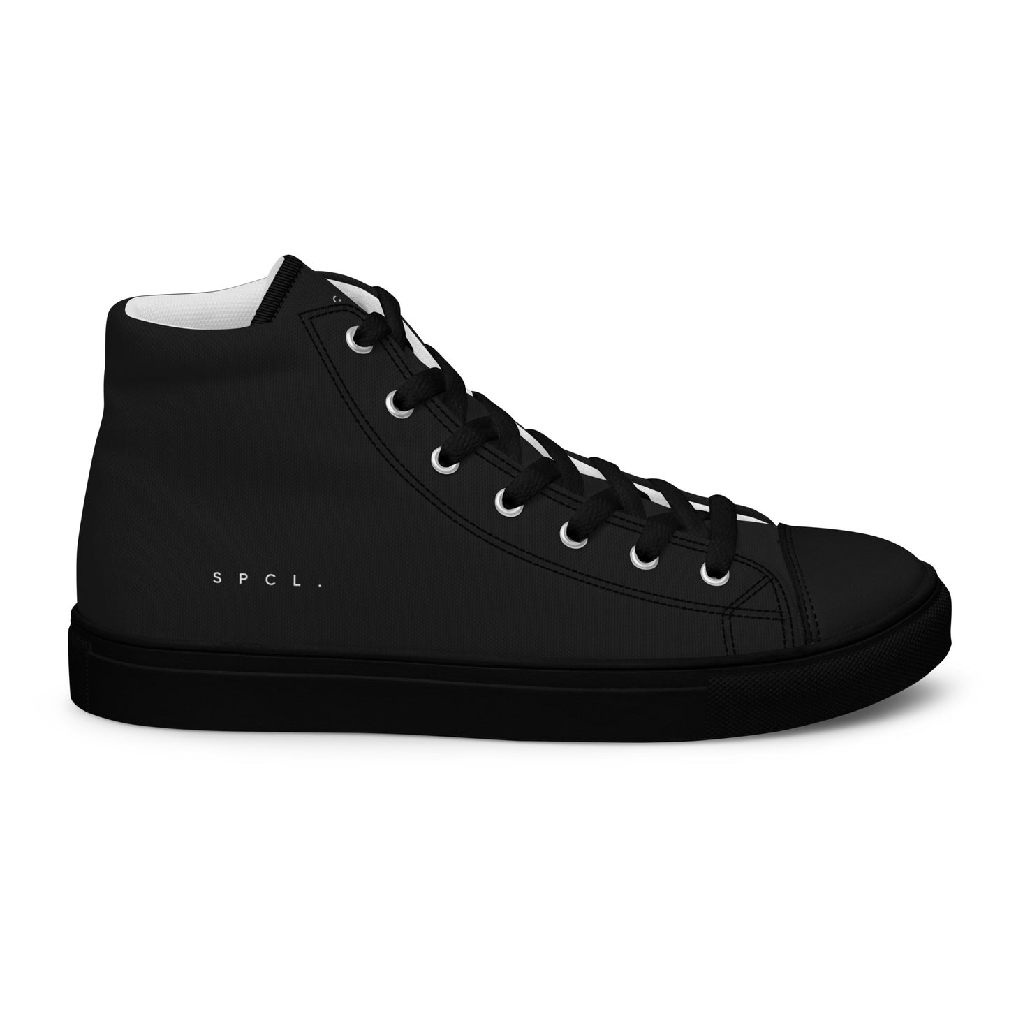 S P C L . Men’s high-top canvas shoes BLACK/WHITE/BLACK