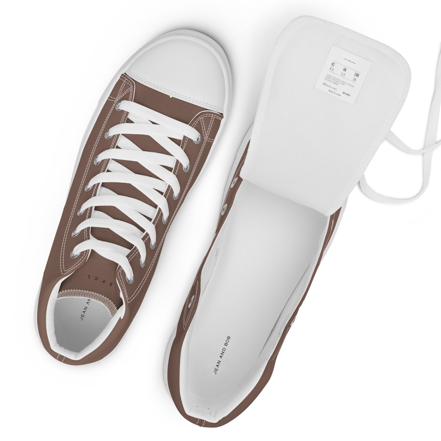 S P C L . Men’s high-top canvas shoes BROWN/BLACK/WHITE