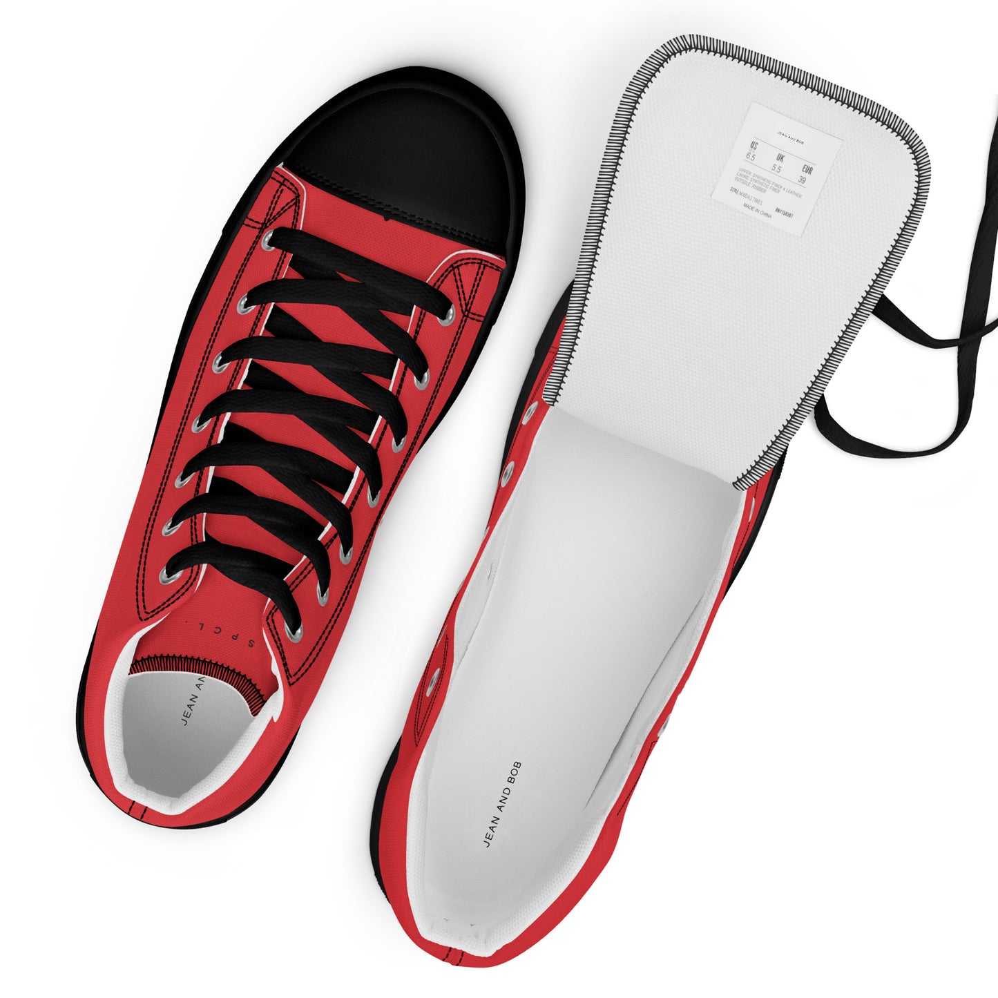 S P C L . Women’s high-top canvas shoes RED/BLACK/BLACK