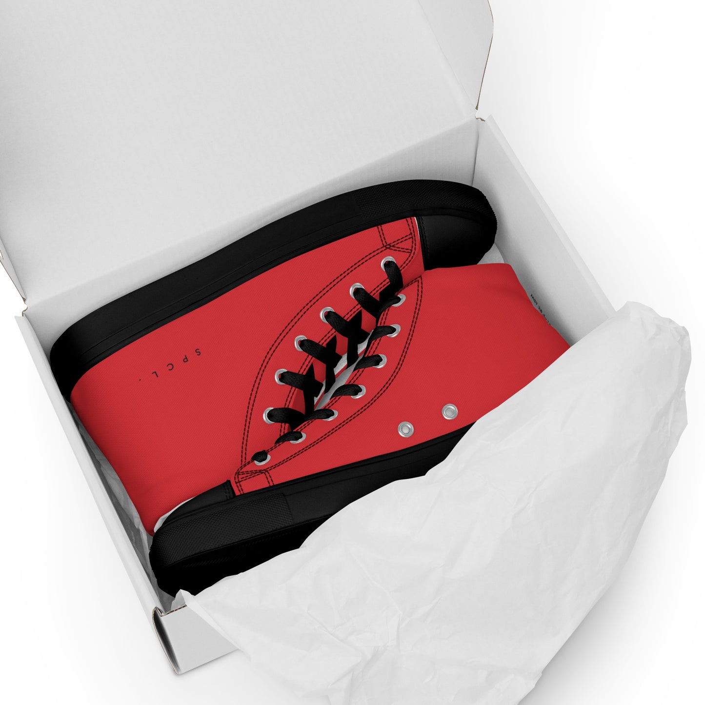 S P C L . Women’s high-top canvas shoes RED/BLACK/BLACK