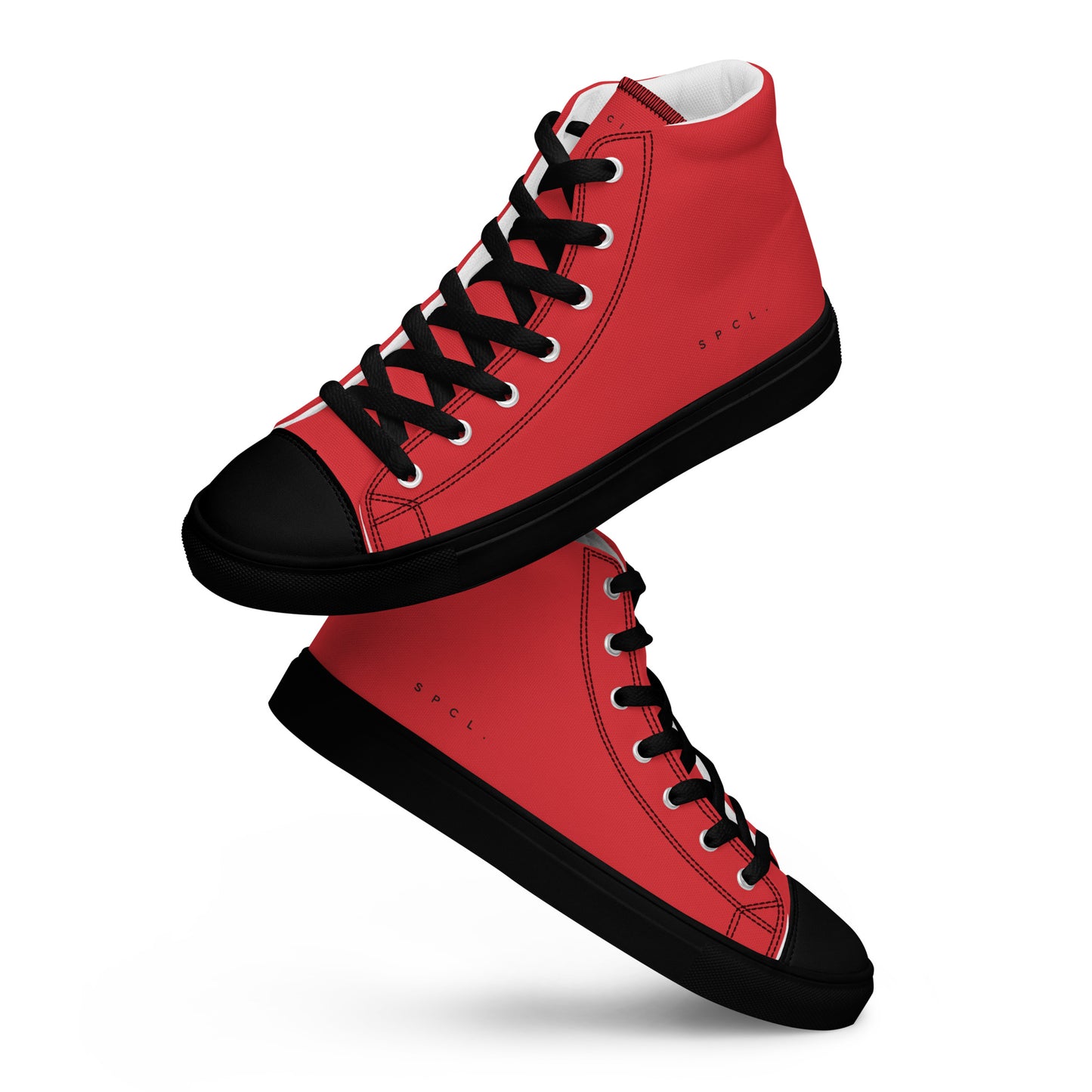S P C L . Women’s high-top canvas shoes RED/BLACK/BLACK