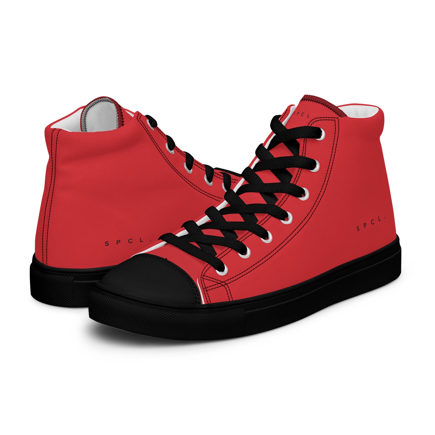S P C L . Women’s high-top canvas shoes RED/BLACK/BLACK