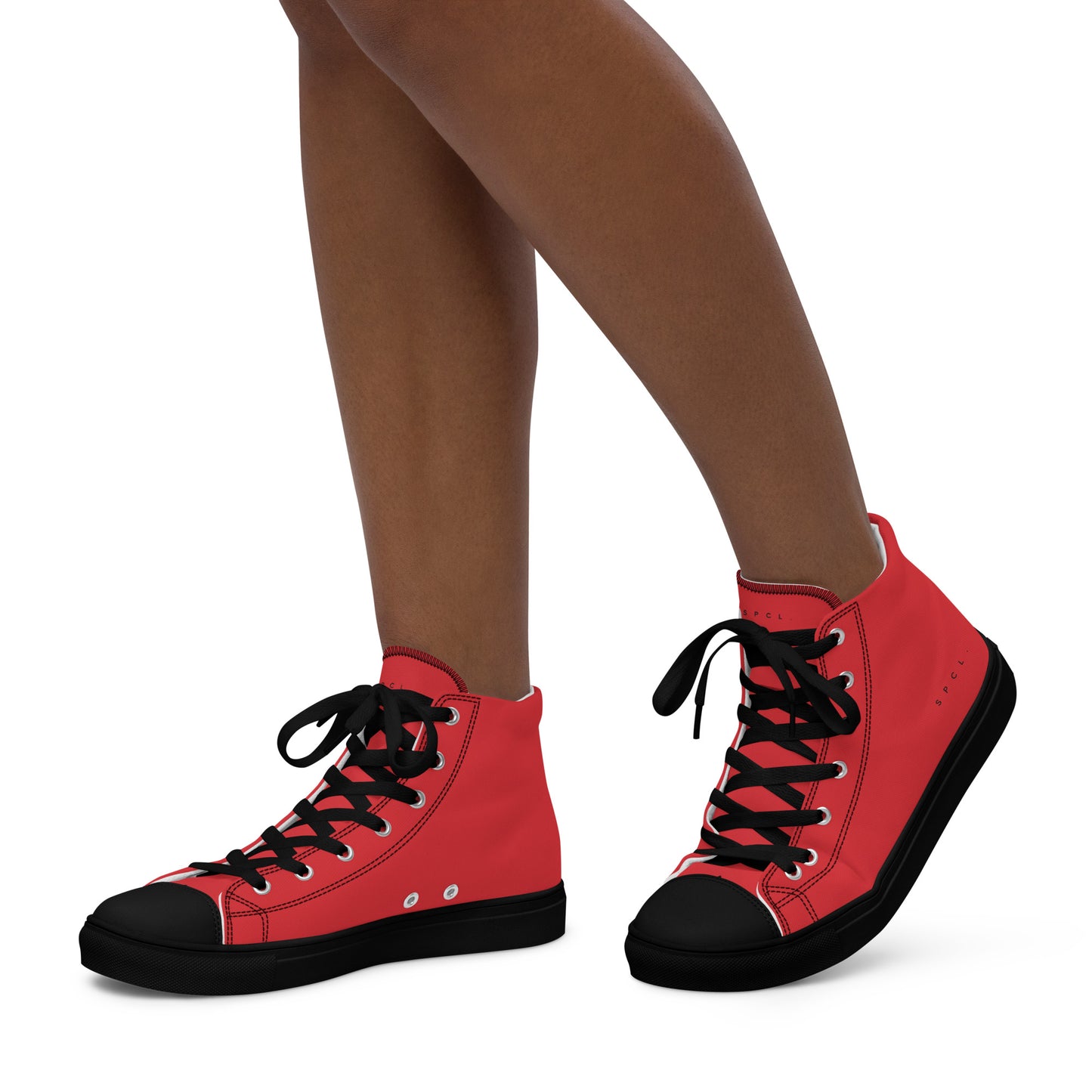 S P C L . Women’s high-top canvas shoes RED/BLACK/BLACK