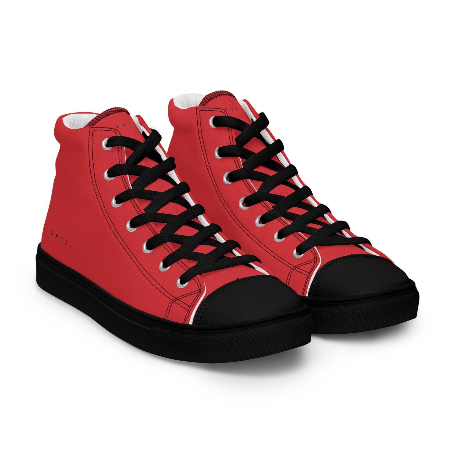 S P C L . Women’s high-top canvas shoes RED/BLACK/BLACK