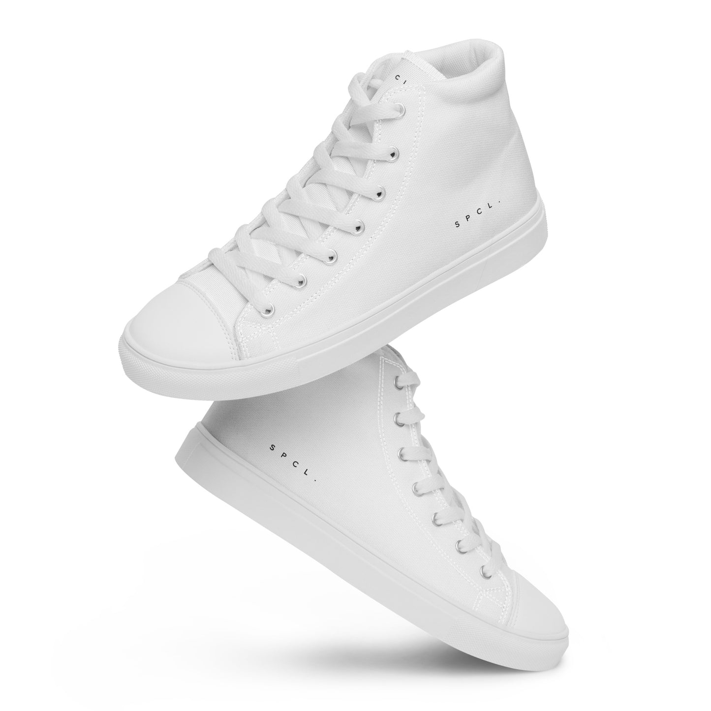S P C L . Women’s high-top canvas shoes WHITE/BLACK/WHITE