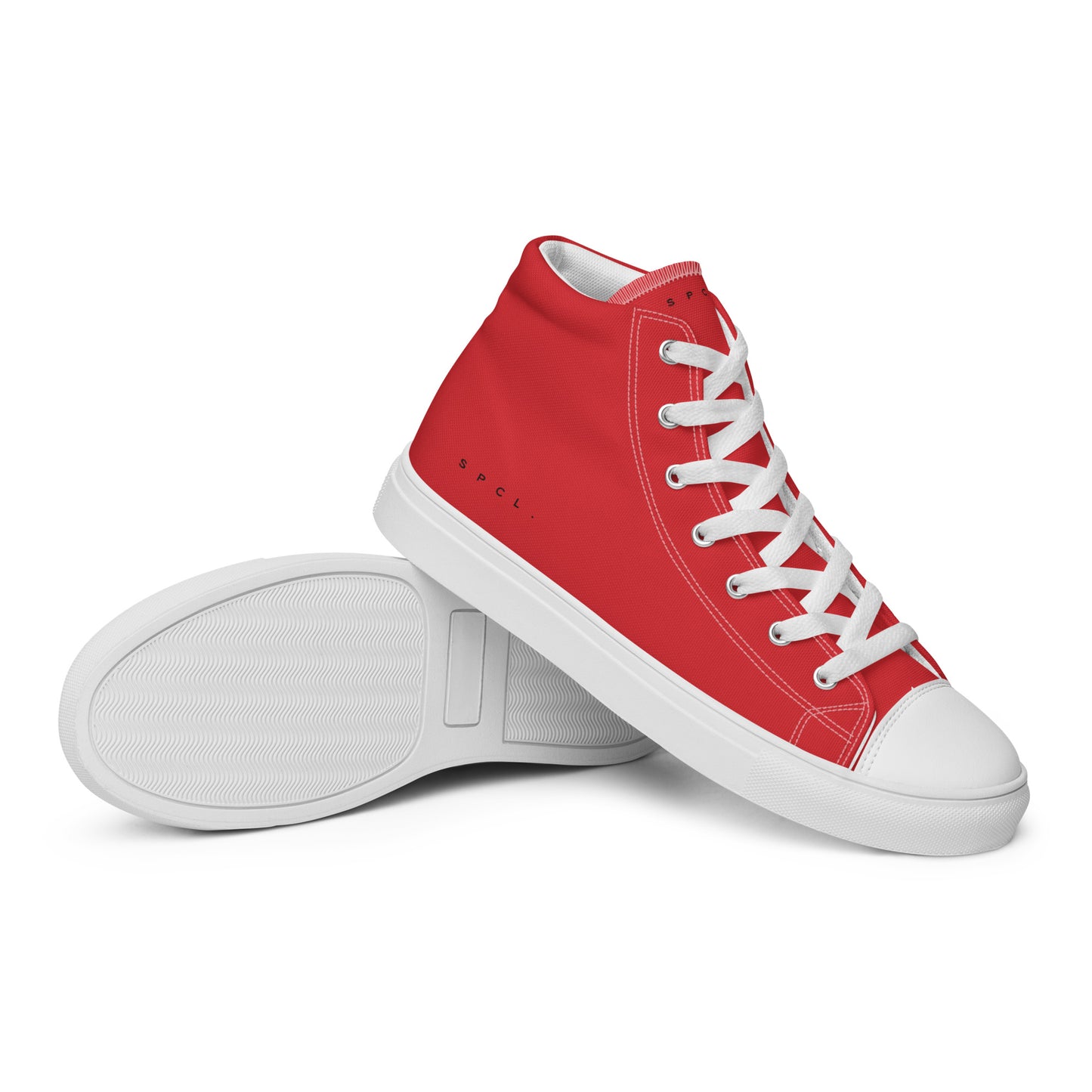 S P C L . Women’s high-top canvas shoes RED/BLACK/WHITE